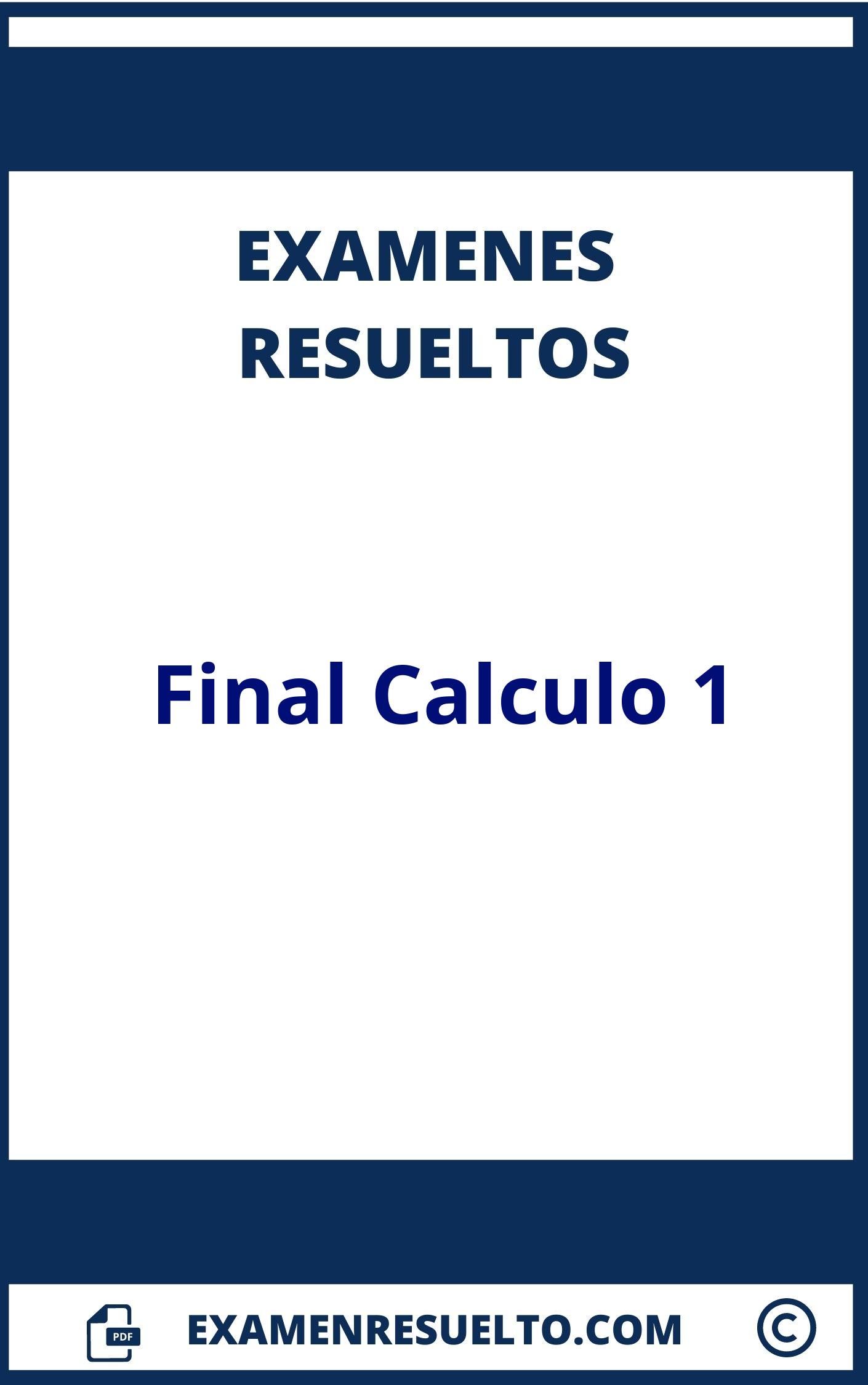 Examen Final Calculo 1 Resuelto